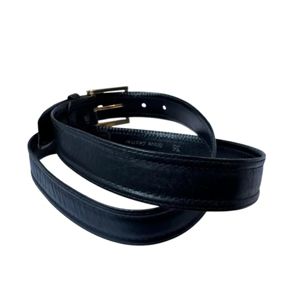 Vintage CHRISTIAN DIOR Black Glove Leather Men's Belt Size 36 Made In Spain - Picture 5 of 11